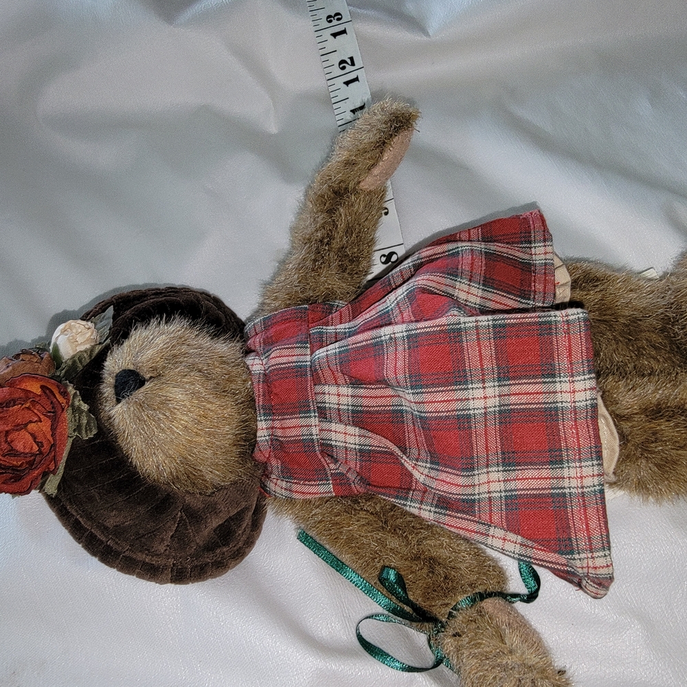 Plaid Dress Teddy Bear with Hat